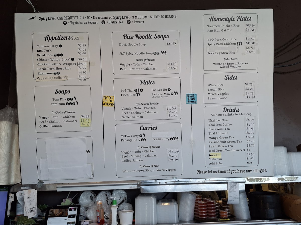 J&T Thai Street Food Menu - Image 4