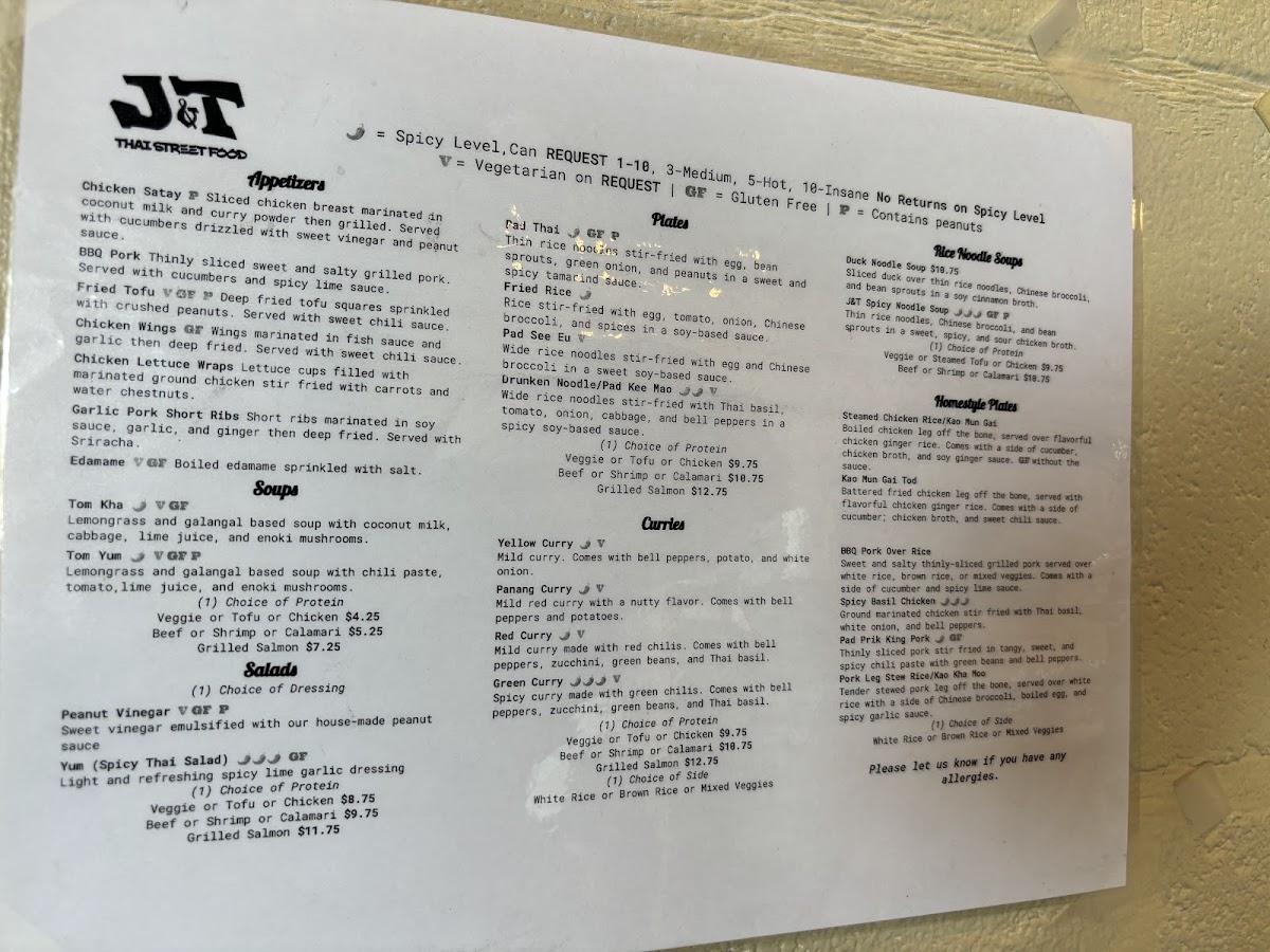 J&T Thai Street Food Menu - Image 6